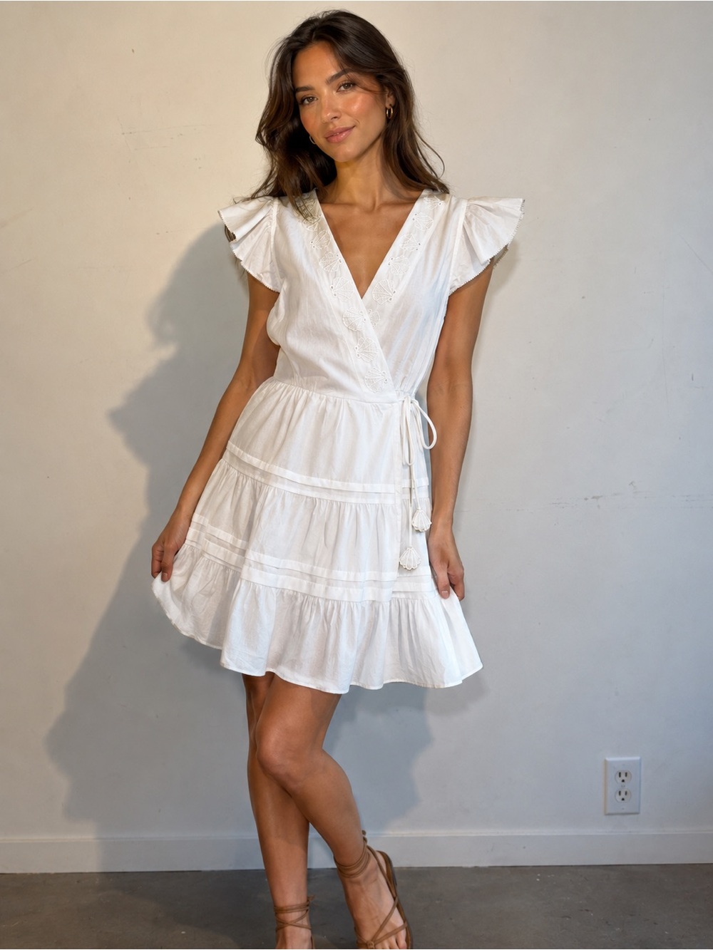 En Saison cotton seashell wrap dress